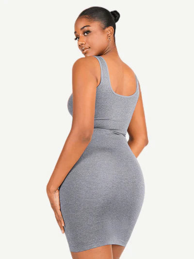 Rovena® – Robe Gainante Col Carré Sans Couture