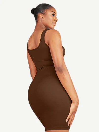 Rovena® – Robe Gainante Col Carré Sans Couture