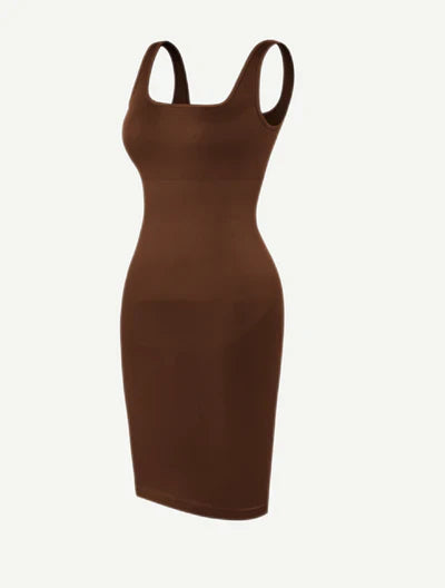 Rovena® – Robe Gainante Col Carré Sans Couture