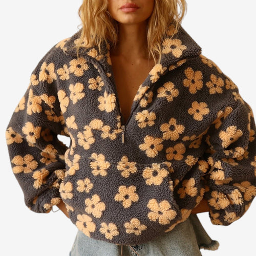 Emmanuelle™ Pull Polaire Fleuri