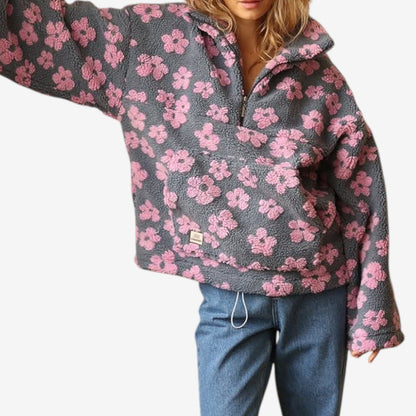 Emmanuelle™ Pull Polaire Fleuri