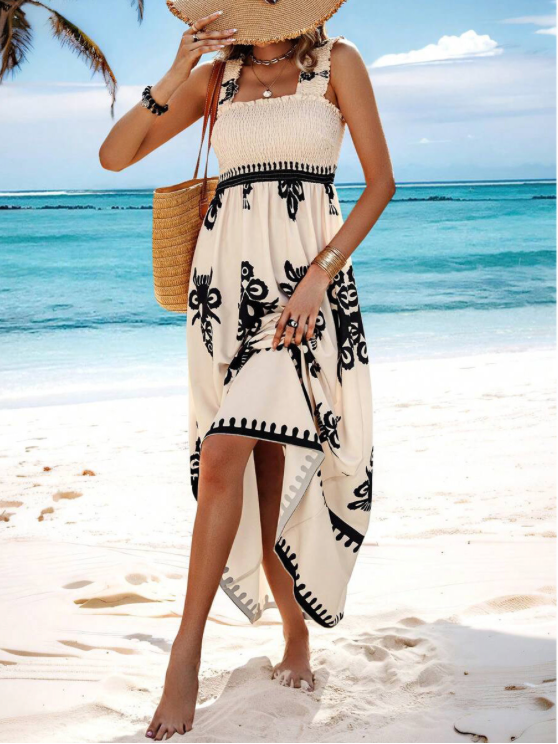 Robe D'Été Caribéenne Sans Manches Fluide Chic Femme
