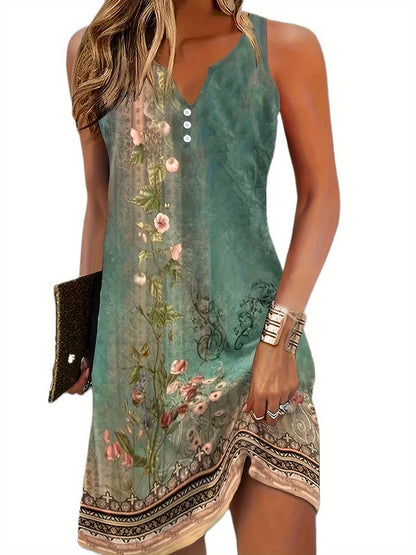 Robe Mini Sans Manches Tie Dye Imprimé pour Femme