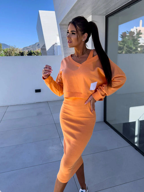 Laurine – Ensemble Décontracté Robe et Sweat