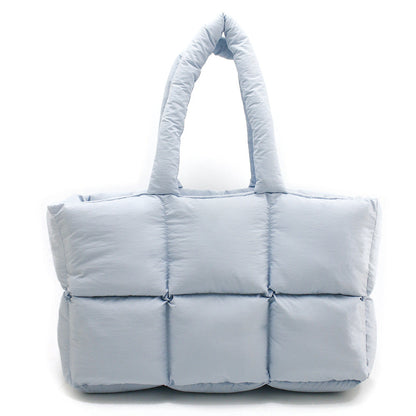 Women's Simple And Soft Large Capacity Puff Down Jacket Cotton Clothing Cloud Tote Bag
