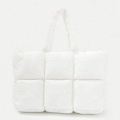 Women's Simple And Soft Large Capacity Puff Down Jacket Cotton Clothing Cloud Tote Bag