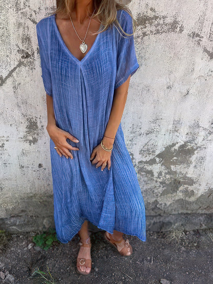 SOFIA™ | Robe V en Coton et Lin