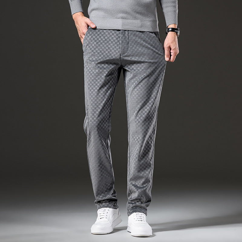 Pantalon Homme Épuré à Motif Carreaux