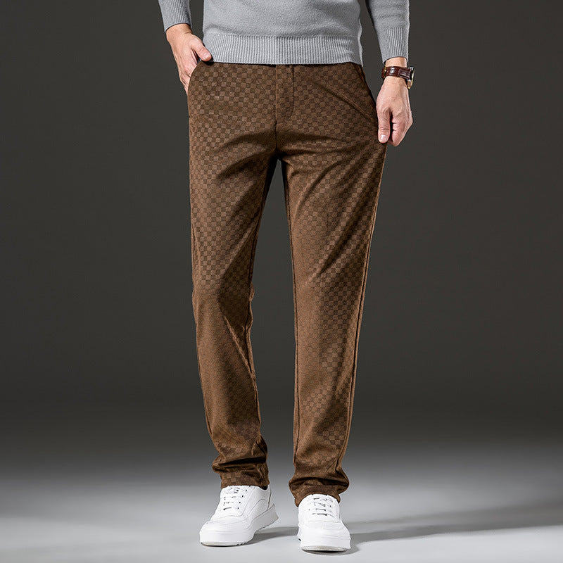 Pantalon Homme Épuré à Motif Carreaux