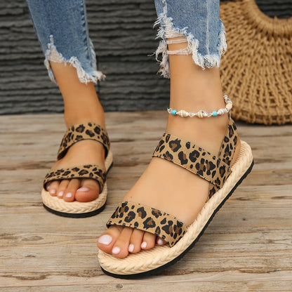 Sandales léopard femme