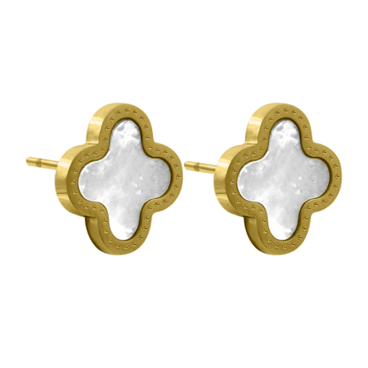 Élodie Lavin® | Nacre Unique Leaf Boucles d'oreilles plaqué or 14 carats