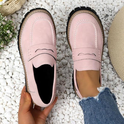 Chaussures Plates En Daim Antidérapantes Et Tendance Femme