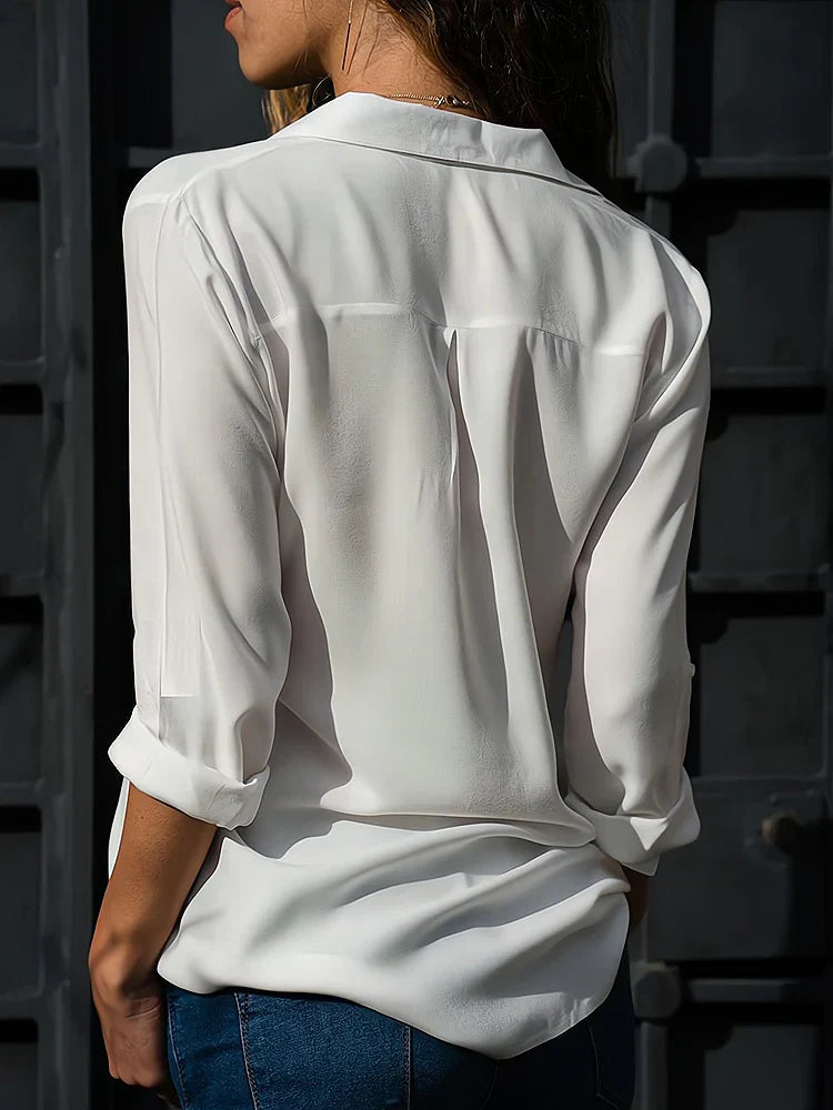 Blouse Longue à Boutons Tendance pour Femmes
