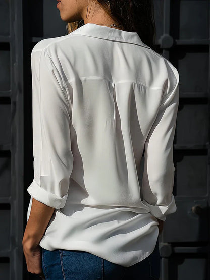 Blouse Longue à Boutons Tendance pour Femmes