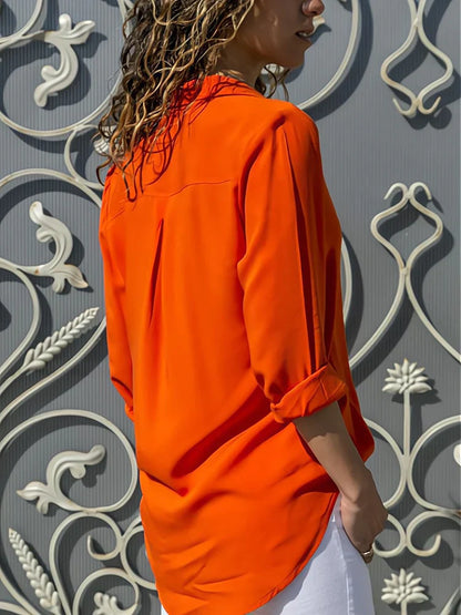 Blouse Longue à Boutons Tendance pour Femmes