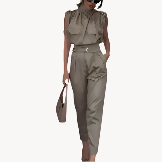 Amanda™ I Combinaison Élégante avec Ceinture pour Femme