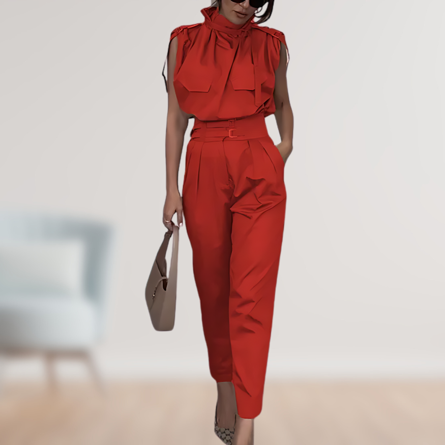 Amanda™ I Combinaison Élégante avec Ceinture pour Femme
