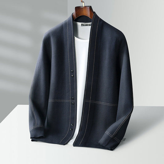 Cardigan en laine tissée