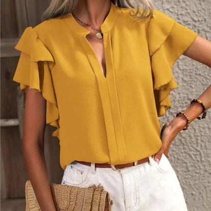 Amira | Blouse Chic avec Manches Décorées
