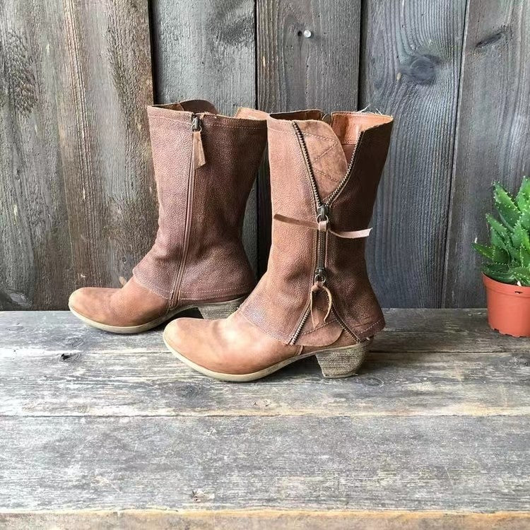 Anerisse™ - Bottes d’hiver pour femme en cuir imperméable au style intemporel