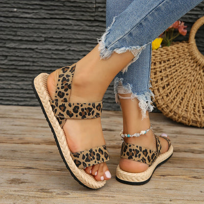 Sandales léopard femme