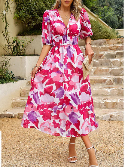 Ezme | Élégante robe midi à motif amusant