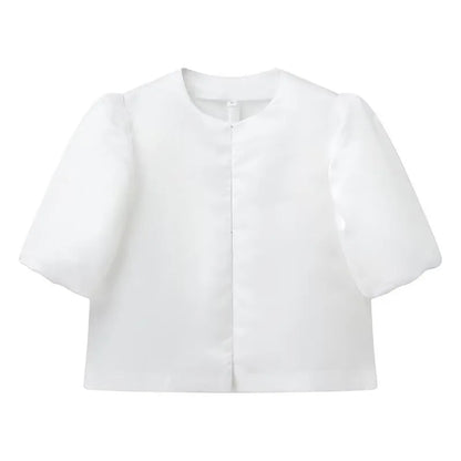 Océane Dubois® | Chemise élégante pour femme à manches courtes bouffantes