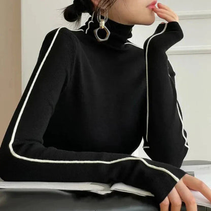 Suzanne™ | Pull à col roulé rayé