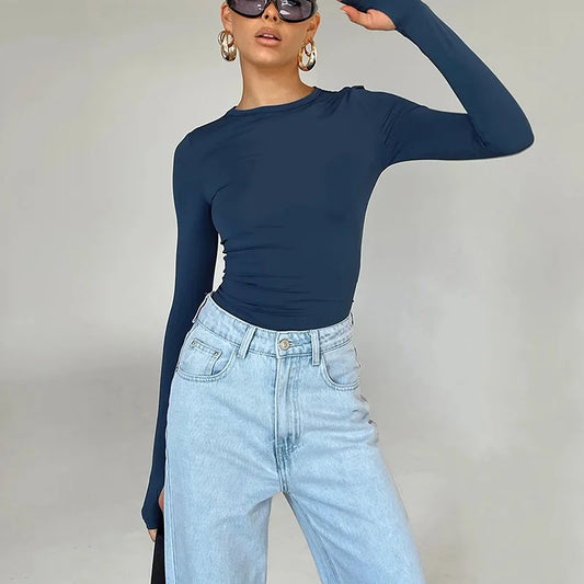 T shirt coton manches longues femme