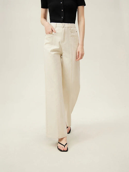 Jean large en denim de coton Isla