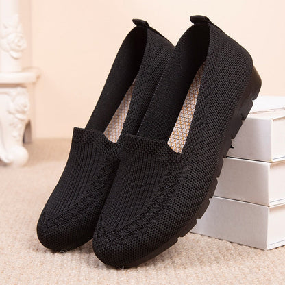 Chaussures Plates En Tricote Légère Élégantes Pour Femmes