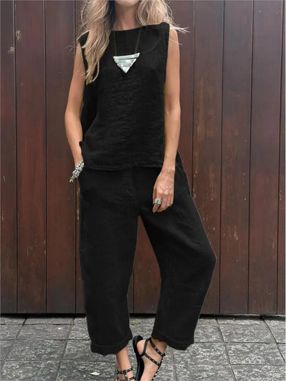 Ardelle™ - Ensemble Chic Deux Pièces – Top Sans Manches et Pantalon Élégant