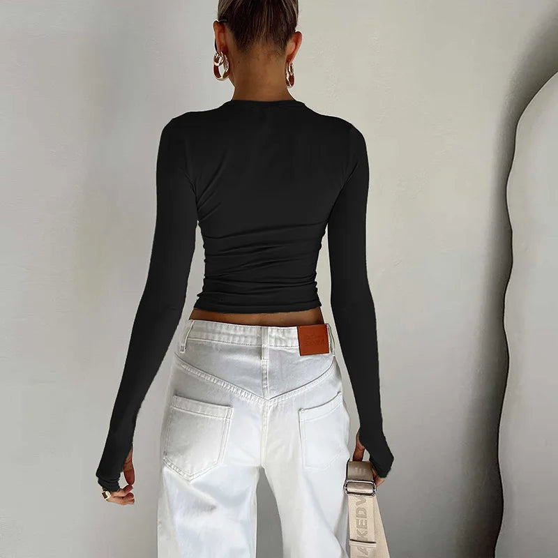 T shirt coton manches longues femme