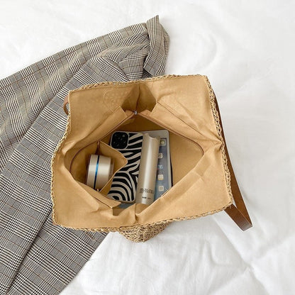 Liora sac fourre-tout en paille tressée