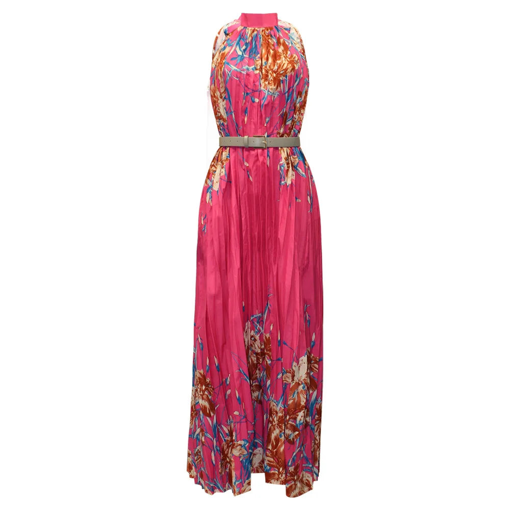 Pauline Laurent® | Maxi-robe fleurie à plis plissés