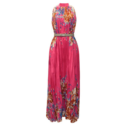 Pauline Laurent® | Maxi-robe fleurie à plis plissés