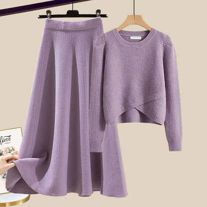 Anne™ | Ensemble Élégant en Tricot avec Sweater et Jupe