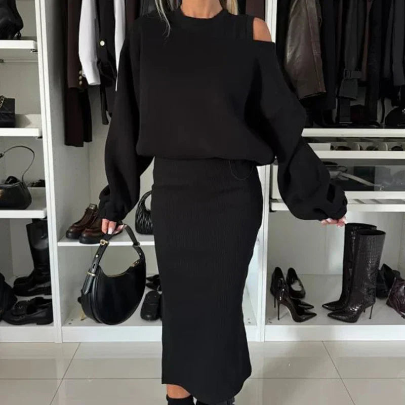 TRISHELLE - ENSEMBLE DE ROBE FENDUE CHIC URBAIN