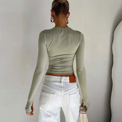 T shirt coton manches longues femme