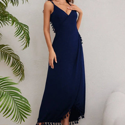 Robe Caribéenne Élégante à Dos Nu Sans Manches pour Femme