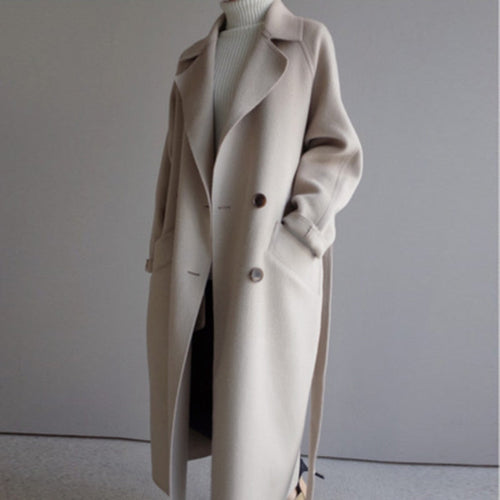 Manteau Ceinturé En Lain Pour Femme