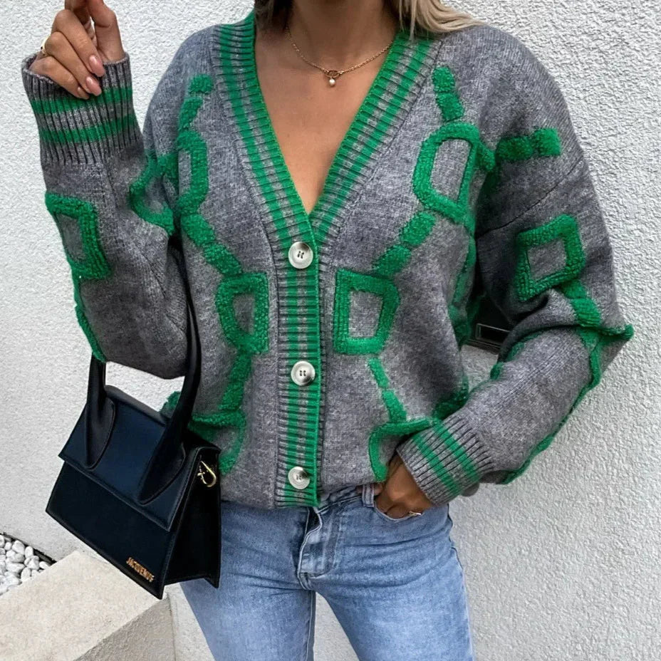 Nanette | Gilet Chic au Design Géométrique