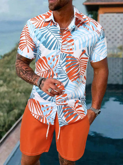 Ensemble Plage Vintage Imprimé Multi Motifs pour Homme