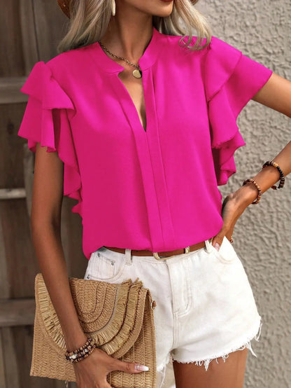 Amira | Blouse Chic avec Manches Décorées