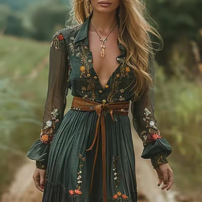 Robe longue à imprimé Floral pour femmes