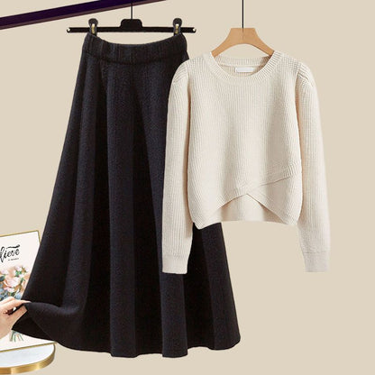Anne™ | Ensemble Élégant en Tricot avec Sweater et Jupe