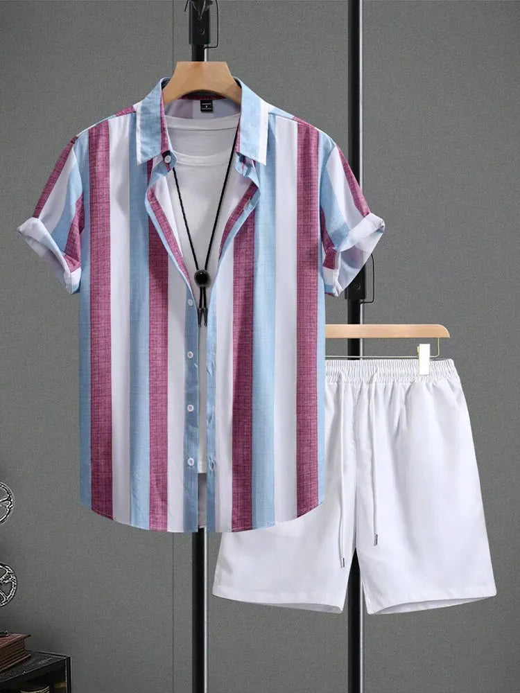 Ensemble Plage Vintage Imprimé Multi Motifs pour Homme