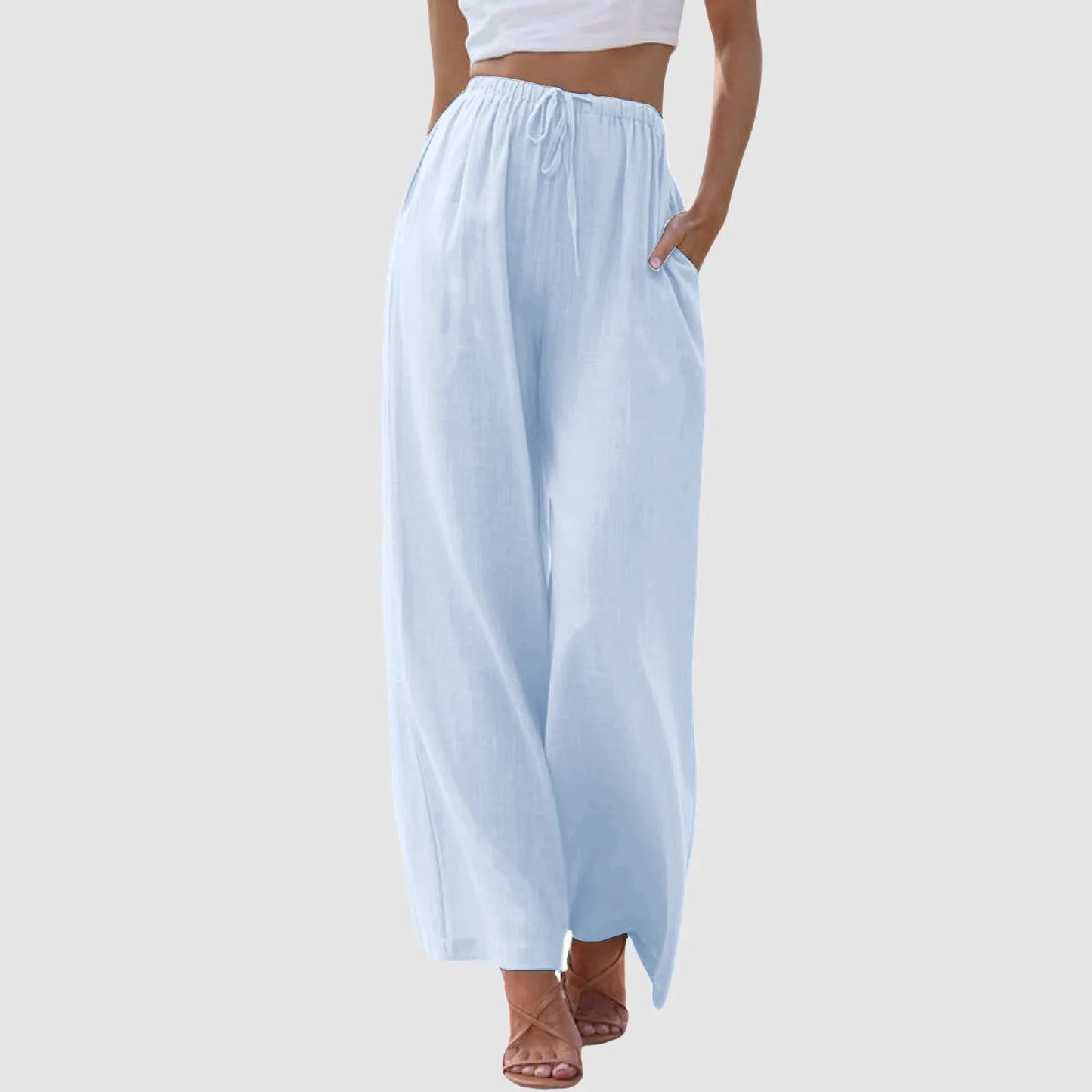 Amy™ I Pantalon taille haute à jambes larges