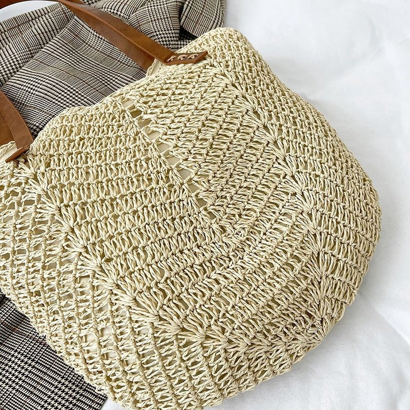 Liora sac fourre-tout en paille tressée