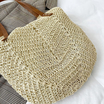 Liora sac fourre-tout en paille tressée